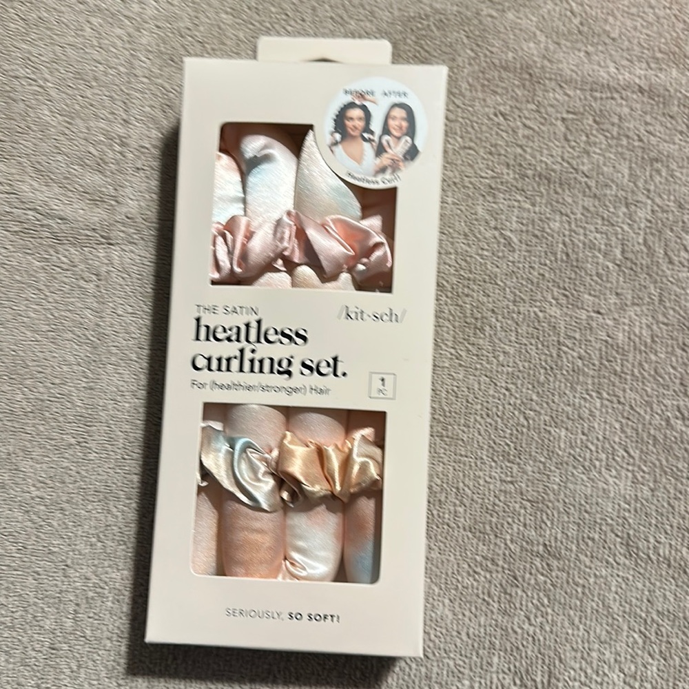 Kitsch Back to School Satin Heatless Curling Set for Hair, Perfect Curls,
